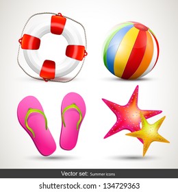 Vector set of summer icons