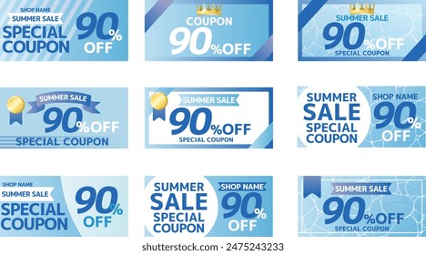 Vektorgrafik Set von Sommerverkauf Coupon Banner