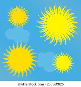 Vector set of sun.