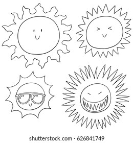 vector set of sun