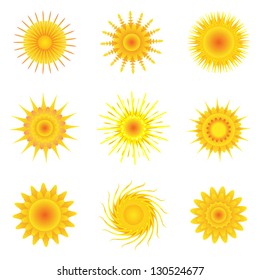 Vector set of sun icons 1