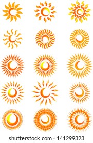 Vector set of sun icons