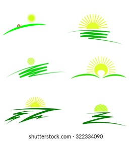 Vector Set of Sun Icons Isolated on White Background