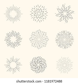 Vector set of Sunburst explosions