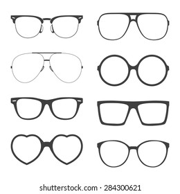 Vector set of sunglasses frames. EPS8 illustration. 