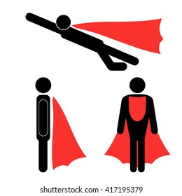 Vector Set of Superhero Icons Isolated on White Background. Symbol of Superhero.