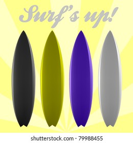 vector set of surfboards