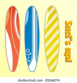 vector set of surfboards