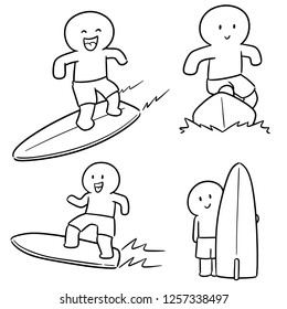 vector set of surfer