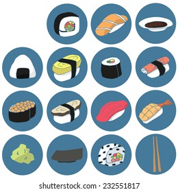 vector set of sushi