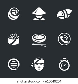 Vector Set of Sushi service Icons.