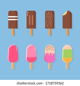 vector set sweet ice cream colourful