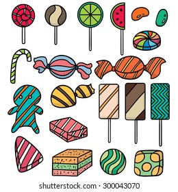vector set of sweets and candies