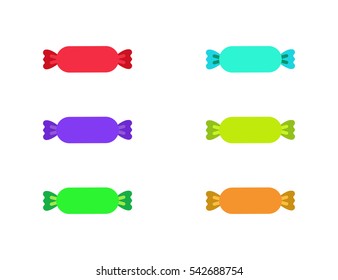 Vector set of sweets icons. Flat design style