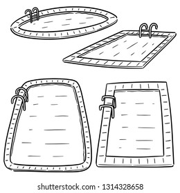vector set of swimming pool