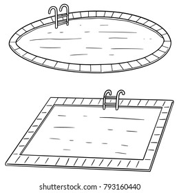 vector set of swimming pool