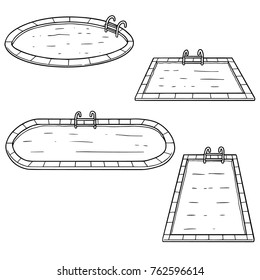 vector set of swimming pools