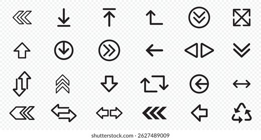 Vector set of swipe arrows. Arrow vector icon. Arrows collection. Arrows big black set icons, arrow icon, modern simple arrows . 