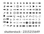 Vector set of swipe arrows black icons. Big collection arrows. arrow icon. black vector arrows.	