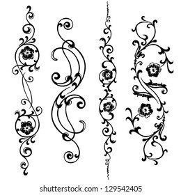 Vector set swirling elements for design flowers and ornaments floral