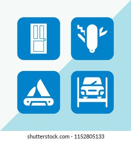 vector set. swiss army knife, door, swiss army and construction and tools illustration for web and graphic design