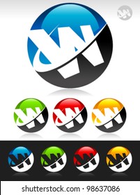 Vector set of swoosh W logo icons