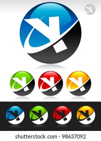 Vector set of swoosh Y logo icons