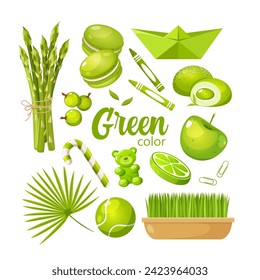 Vector set symbols in green color.