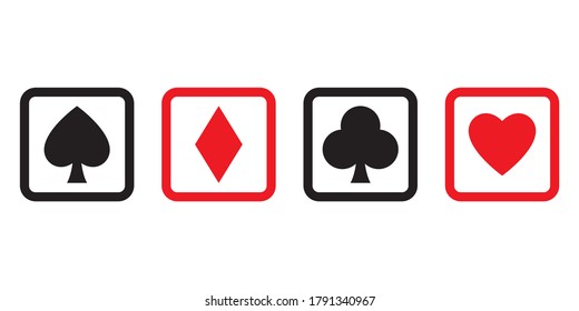 Vector set of symbols playing card casino