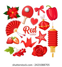 Vector set symbols in red color