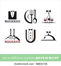 vector set of symbols for a restaurant