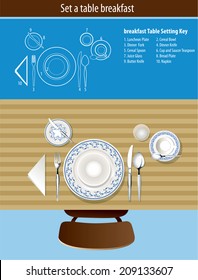 Vector of set a table breakfast info graphic