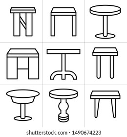 vector set of table icons line design
