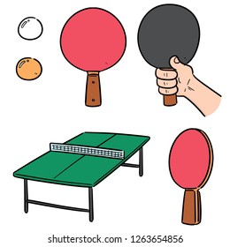 vector set of table tennis