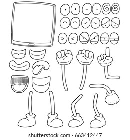 vector set of tablet cartoon
