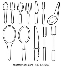vector set of tableware
