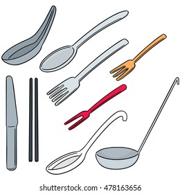 vector set of tableware