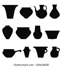 vector set of tableware silhouette. decorative illustration elements.