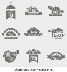 vector set of taco logo concepts. Template can be used to design menu, business cards or posters. 