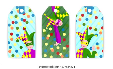 vector set tag illustration april fool on colorful background
