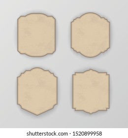 Vector set tag vintage frame and texture. 