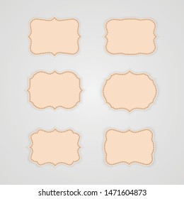 Vector set tag vintage label and frame.