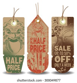Vector set tags: Theater masks.