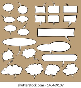 Vector set of talk and think bubbles