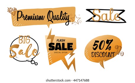 Vector set of talk and think bubbles sale , group of sale speech bubbles for business, discount percent