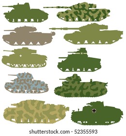 vector set of tanks