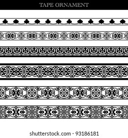 Vector set tape ornament old style