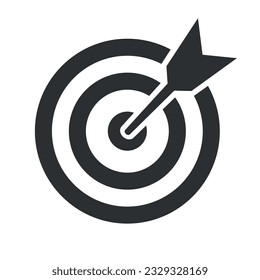 Vector set of target icons. A simple target with an arrow. The darts icon. Getting into the line of the "bullseye" icon.  A collection of goal symbols.