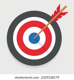 Vector set of target icons. A simple target with an arrow. The darts icon. Getting into the line of the "bullseye" icon.  A collection of goal symbols.