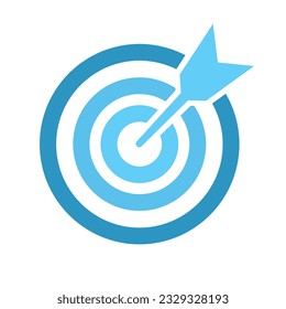 Vector set of target icons. A simple target with an arrow. The darts icon. Getting into the line of the "bullseye" icon.  A collection of goal symbols.